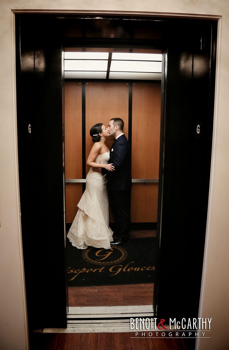 Bride & Groom Elevator Photo at Cruiseport Gloucester