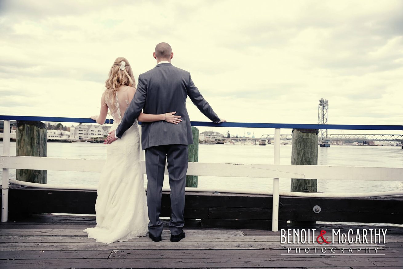 Bride & Groom on Water Front at Portsmouth Harbor Events